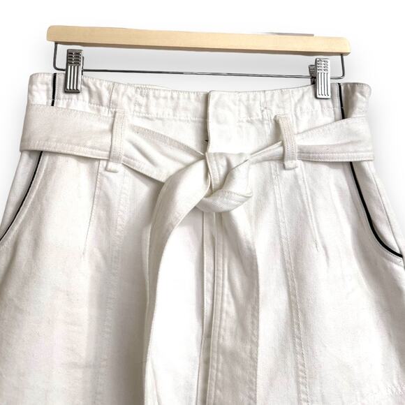 Rag and Bone White Denim Cotton Tencel Tie Waist Mini Skirt Women's Size 27 - Picture 3 of 8